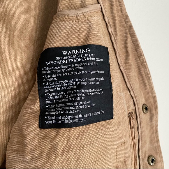 Wyoming Traders canvas Texas Concealed Carry Vest, tan, L - Picture 11 of 11